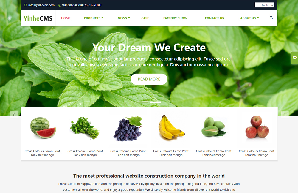 农业农产品，绿色环保，自适应企业网站模板